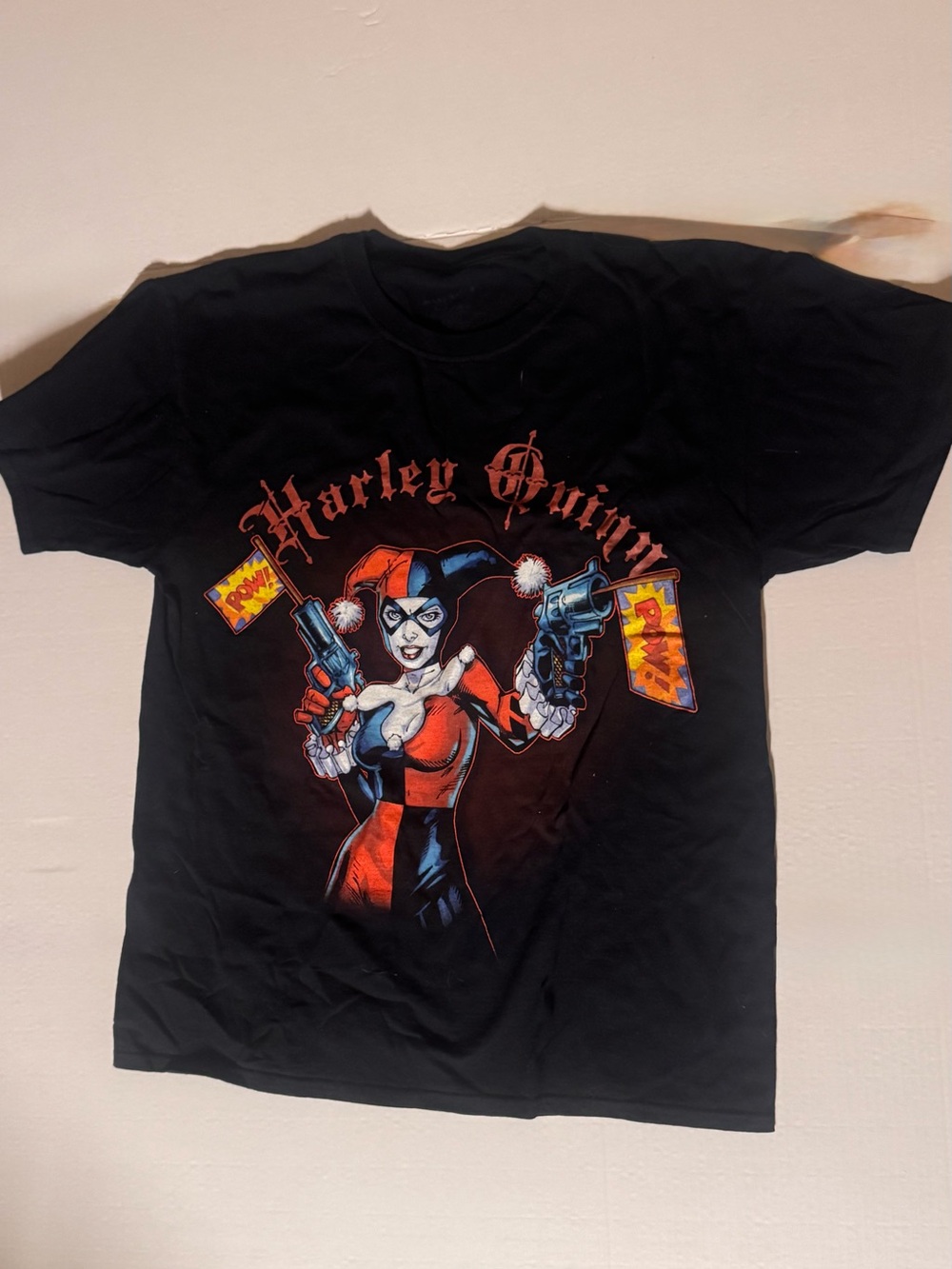 Justice Harley Quinn Graphic Tee - Black with Red & Blue